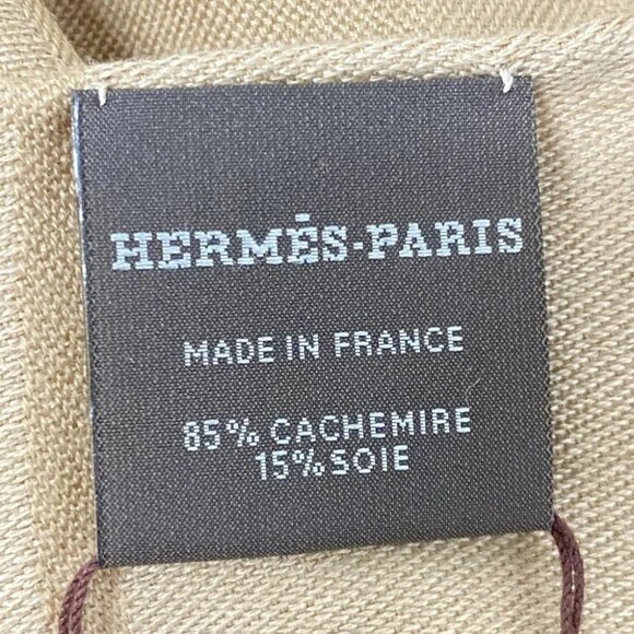 HERMES New Libris - Kraft (light brown) Cashmere Silk Scarf - Picture 2 of 4